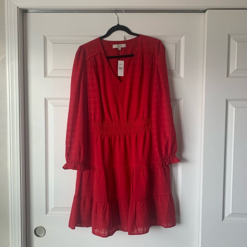 LOFT Red Dress size 12